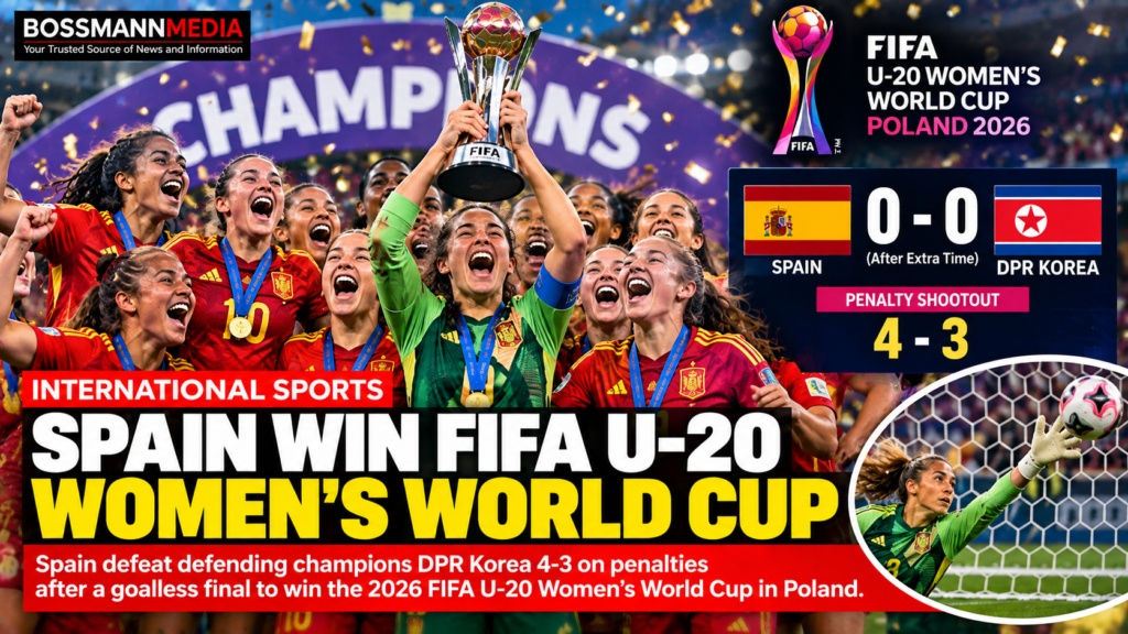 Spain win FIFA U-20 Women’s World Cup 2026